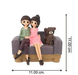 गैलरी व्यूवर में इमेज लोड करें, JaipurCrafts Resin Cute Romantic Valentine Love Couple Sitting On Sofa Statue, 11 CM, Multicolour, 1 Piece