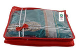 गैलरी व्यूवर में इमेज लोड करें, JaipurCrafts Premium 3 Piece Non Woven Saree Cover,Single Saree Packing,Red