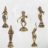 गैलरी व्यूवर में इमेज लोड करें, Webelkart Brass Beautiful Dancing Lady Statue, Medium, Gold, 5 Piece