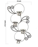 गैलरी व्यूवर में इमेज लोड करें, JaipurCrafts Iron Antique Maple Leaf Wall Mount With 4 Votive Wall Candle Holder Tealight Candles, Pack of 1