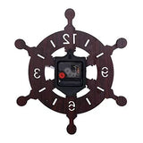 गैलरी व्यूवर में इमेज लोड करें, Webelkart New and Improved Antique Ship Wheel Wood Wall Clock for Home Stylish - 12 Inch x 10.50 Inch