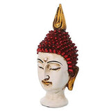 Load image into Gallery viewer, JaipurCrafts Golden and Red Handcrafted Gautam Buddha Polyresin Showpiece (15 cm x 10.40 cm x 12.70 cm, Black)
