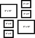 गैलरी व्यूवर में इमेज लोड करें, WebelKart Set of 6 Individual Photo Frame- Multiple Size (2 Units of 8x10, 4 Units of 4x6, Black)