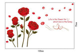 Load image into Gallery viewer, Decals Design &#39;Romantic Rose Flowers&#39; Wall Sticker (PVC Vinyl, 50 cm x 70 cm, Multicolour)