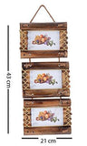 Load image into Gallery viewer, JaipurCrafts Designer Premium Graceful Drop Wooden Collage Frame Set (Brown, Set of 3)