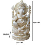 गैलरी व्यूवर में इमेज लोड करें, JaipurCrafts Fabulous Lord Ganesha Sitting On Lotus Showpiece - 20.32 cm (Stoneware, White)