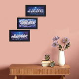 Load image into Gallery viewer, JaipurCrafts Running Horses Set of 3 Large Framed UV Digital Reprint Painting (Wood, Synthetic, 33 cm x 61 cm)