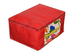Load image into Gallery viewer, JaipurCrafts 3 Pieces Non Woven Saree Cover Set, Red (45 x 35 x 22 cm)