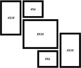 गैलरी व्यूवर में इमेज लोड करें, WebelKart Set of 5 Individual Photo Frame- Multiple Size (2 Units of 4x6, 1 Units of 8x10, 2 Units of 6x10, Black)