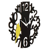 Load image into Gallery viewer, Webelkart Designer Beautiful Tree &amp; Bird Round Wood Wall Clock (Black, Yellow)