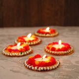 Load image into Gallery viewer, WebelKart Premium Designer Rajasthani Lac Bangles tealight Holder, Diwali Gift, Diwali Lights, Diwali tealight- Set of 5