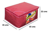 गैलरी व्यूवर में इमेज लोड करें, JaipurCrafts Non Woven Saree Cover Set/Wardrobe Organizer/Storage Bag, (45 x 35 x 22 cm)-Pack of 2 (Non Woven-Pink)