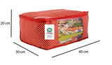 गैलरी व्यूवर में इमेज लोड करें, JaipurCrafts Quilted Polka Dots Cotton Saree Cover Set/Saree Storage Bag, (40 x 30 x 20 cm)-Pack of 2 (Cotton-Red)