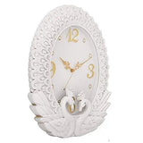 Load image into Gallery viewer, JaipurCrafts Plastic Peacock Diamond Wall Clock (White_34 x 38 cm)