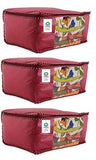 Load image into Gallery viewer, JaipurCrafts 3 Pieces Non Woven Saree Cover Set, Maroon (45 x 35 x 21 cm)