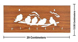 गैलरी व्यूवर में इमेज लोड करें, JaipurCrafts 5-Birds Wooden Key Holder (29 cm x 13.5 cm x 0.4 cm, Brown)- 7 Hooks
