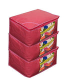 गैलरी व्यूवर में इमेज लोड करें, JaipurCrafts Combo of Non Woven Saree Cover Set/Saree Storage Bag, (40 x 30 x 20 cm)-Pack of 6 (Non Woven-Red,Pink)
