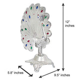 Load image into Gallery viewer, JaipurCrafts Premium Aluminium Meenakari Peacock Figurine Showpiece- 12 in