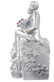 गैलरी व्यूवर में इमेज लोड करें, JaipurCrafts Resin Romantic Valentine Love Couple Statue, 12 CM, Silver, 1 Piece