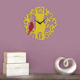 Load image into Gallery viewer, JaipurCrafts Designer Beautiful Tree &amp; Bird Round Wood Wall Clock (Red, Yellow)