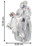 गैलरी व्यूवर में इमेज लोड करें, JaipurCrafts Resin Romantic Valentine Love Couple Statue, 12 CM, Silver, 1 Piece