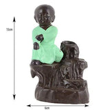 Load image into Gallery viewer, JaipurCrafts WebelKart Kung-Fu Style Monk Buddha Smoke Back Flow Cone Incense Holder| Decorative Showpiece- with 6 Free Smoke Back Flow Scented Cone Incenses
