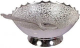 Load image into Gallery viewer, JaipurCrafts Designer Brass Decorative Platter (Silver, Pack of 2)