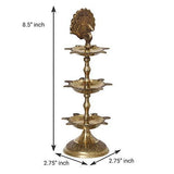 Load image into Gallery viewer, Webelkart Premium Handmade Indian Brass Panch Mahal Diya Lamp Engraved 3 in 1 Adjustable Dia- 8.50 in