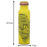 Load image into Gallery viewer, JaipurCrafts Copper Water Bottle, 1000ml, Set of 1, Yellow