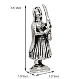 Load image into Gallery viewer, WebelKart Premium Silver Plated Rajasthani Musician Ladies Statue Marble Standing Indian Lady/Marble Apsara Home &amp; Diwali Decor- 4.50 in- Set of 6