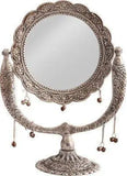 Load image into Gallery viewer, JaipurCrafts Premium Antique Mirror for Vanity| Make Up| Mirror for Wall| Mirror for Home Decor| Antique Designer Mirror- 12 in (Silver, Aluminium)