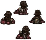 Load image into Gallery viewer, JaipurCrafts Set of 4 Cute Child Monk Showpiece - 10.5 cm (Polyresin, Pink, Brown, Silver)- for Home Decor| Office Decor| Valentines Day Gifts | Diwali Decor| Vaastu Decor| Fengshui