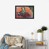गैलरी व्यूवर में इमेज लोड करें, JaipurCrafts Lord Ganesha Large Framed UV Digital Reprint Painting (Wood, Synthetic, 36 cm x 51 cm)