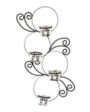 गैलरी व्यूवर में इमेज लोड करें, JaipurCrafts Iron Antique Maple Leaf Wall Mount With 4 Votive Wall Candle Holder Tealight Candles, Pack of 1