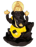 गैलरी व्यूवर में इमेज लोड करें, JaipurCrafts WebelKart Backflow Incense Burner Lord Ganesha Emblem Auspicious and Success Cone Censer Ceramic Home Decor Ganesha Stick Holders with Free 10 Backflow Cones Yellow