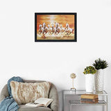 Load image into Gallery viewer, JaipurCrafts Running Horses Large Framed UV Digital Reprint Painting (Wood, Synthetic, 36 cm x 51 cm)