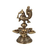 Load image into Gallery viewer, JaipurCrafts Designer Brass Dancing Peacock Diya, Medium(Gold)- 13 cm x 9 cm