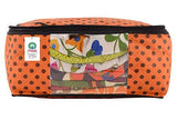 Load image into Gallery viewer, JaipurCrafts 9 Pieces Polka Dots Non Woven Saree Cover Set, Orange (45 x 35 x 21 cm)