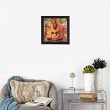 गैलरी व्यूवर में इमेज लोड करें, JaipurCrafts Gautam Buddha Framed UV Digital Reprint Painting (Wood, Synthetic, 30 cm x 30 cm)