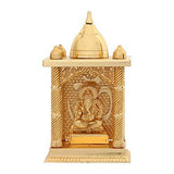 Load image into Gallery viewer, JaipurCrafts Metal Gold Plated Ganesha Decorative Temple Figurine Lord Ganpati Lakshmi Statue Good Luck Spiritual Pooja Gifts Idols(Size 5 x 2.75 Inches, Small)