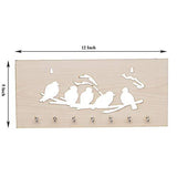 Load image into Gallery viewer, JaipurCrafts 5-Birds Wooden Key Holder (29 cm x 13.5 cm x 0.4 cm, Beige)- 7 Hooks