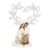 गैलरी व्यूवर में इमेज लोड करें, Webelkart Ceramic Cute Romantic Valentine Love Couple Sitting Statue, 16cm, White, 1 Piece