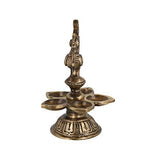 Load image into Gallery viewer, JaipurCrafts Designer Brass Dancing Peacock Diya, Medium(Gold)- 13 cm x 9 cm