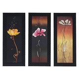 गैलरी व्यूवर में इमेज लोड करें, JaipurCrafts Flowers Set of 3 Large Framed UV Digital Reprint Painting (Wood, Synthetic, 41 cm x 53 cm)