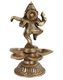 गैलरी व्यूवर में इमेज लोड करें, JaipurCrafts Designer Brass Dancing Lord Ganesha Diya, Medium(Gold)- 14 cm x 9 cm