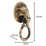 गैलरी व्यूवर में इमेज लोड करें, WebelKart Brass Elephant Face Door Knocker (15 x 4.50 x 8 cm, Golden)