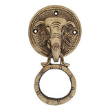 गैलरी व्यूवर में इमेज लोड करें, WebelKart Brass Elephant Face Door Knocker (15 x 4.50 x 8 cm, Golden)