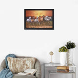 गैलरी व्यूवर में इमेज लोड करें, JaipurCrafts Running Horses Large Framed UV Digital Reprint Painting (Wood, Synthetic, 36 cm x 51 cm)