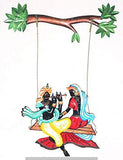 Load image into Gallery viewer, JaipurCrafts Radha Krishna on Swing Wrought Iron Wall Hanging (89 cm x 3 cm x 62 cm)- Very Big Size