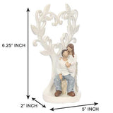 गैलरी व्यूवर में इमेज लोड करें, Webelkart Ceramic Romantic Valentine Love Couple Sitting Statue Showpiece, 16cm, White, 1 Piece